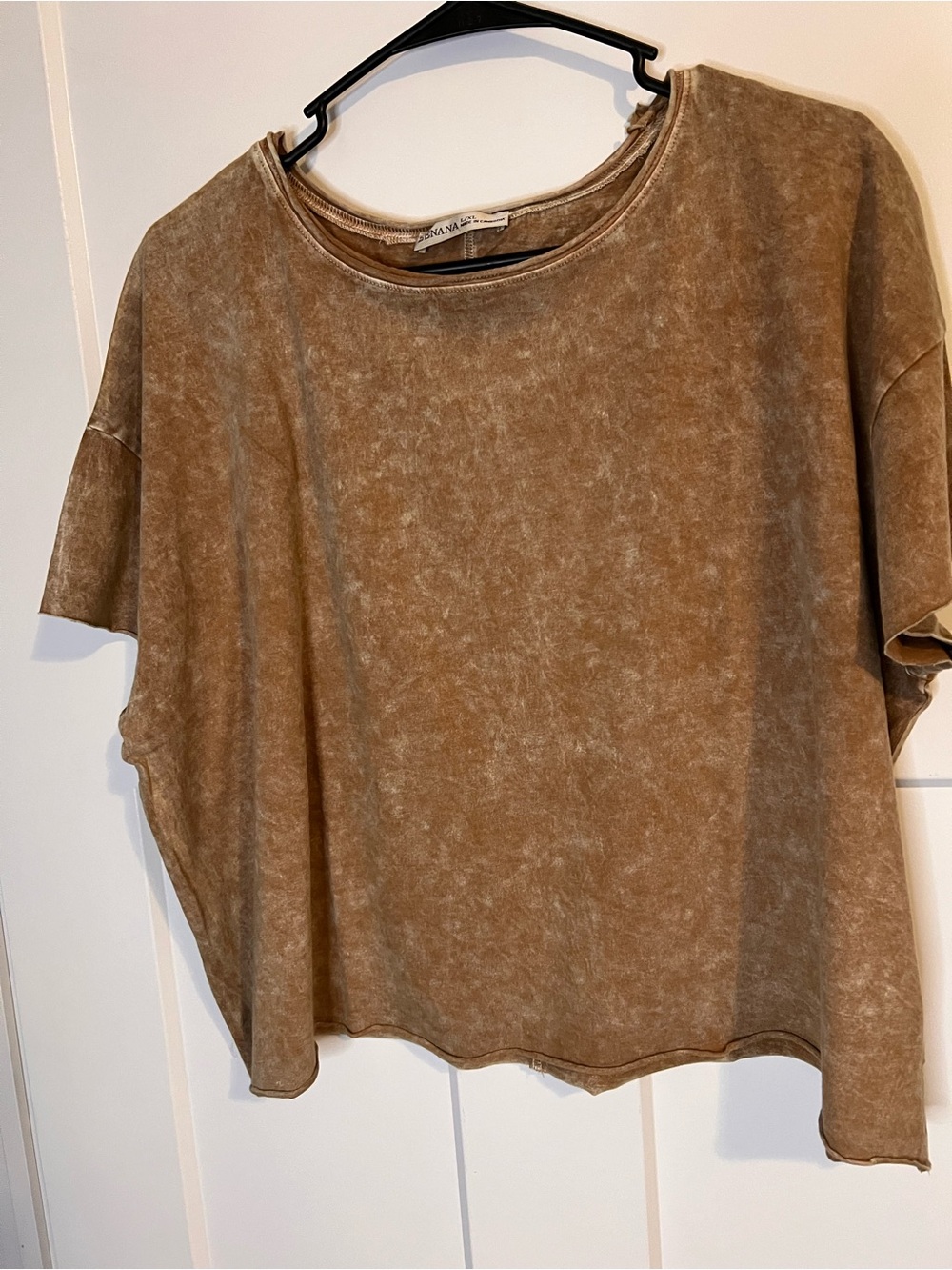 Washed Brown Short-Sleeve Women's Top - Unknown Brand